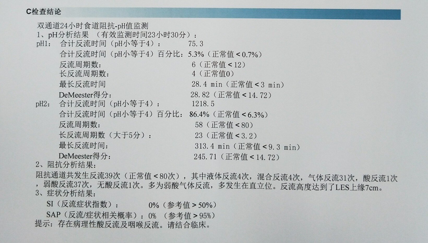 3,24小时ph监测和食道测压结果如果显示有严重的酸反流,可以考虑换用