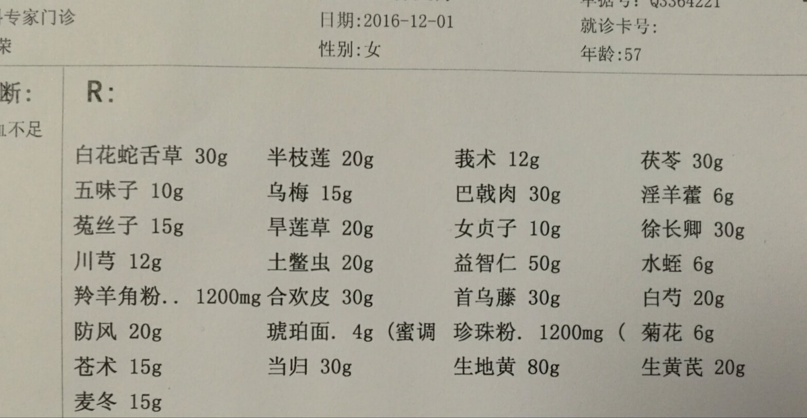 隗合坤 文章列表 >湿疹,硬皮病,糖尿病,下肢痛案   图8复诊处方 提示