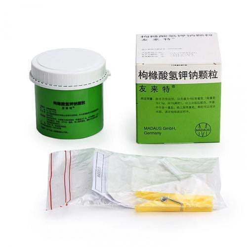 图1  枸橼酸氢钾钠颗粒(友来特)药盒包装