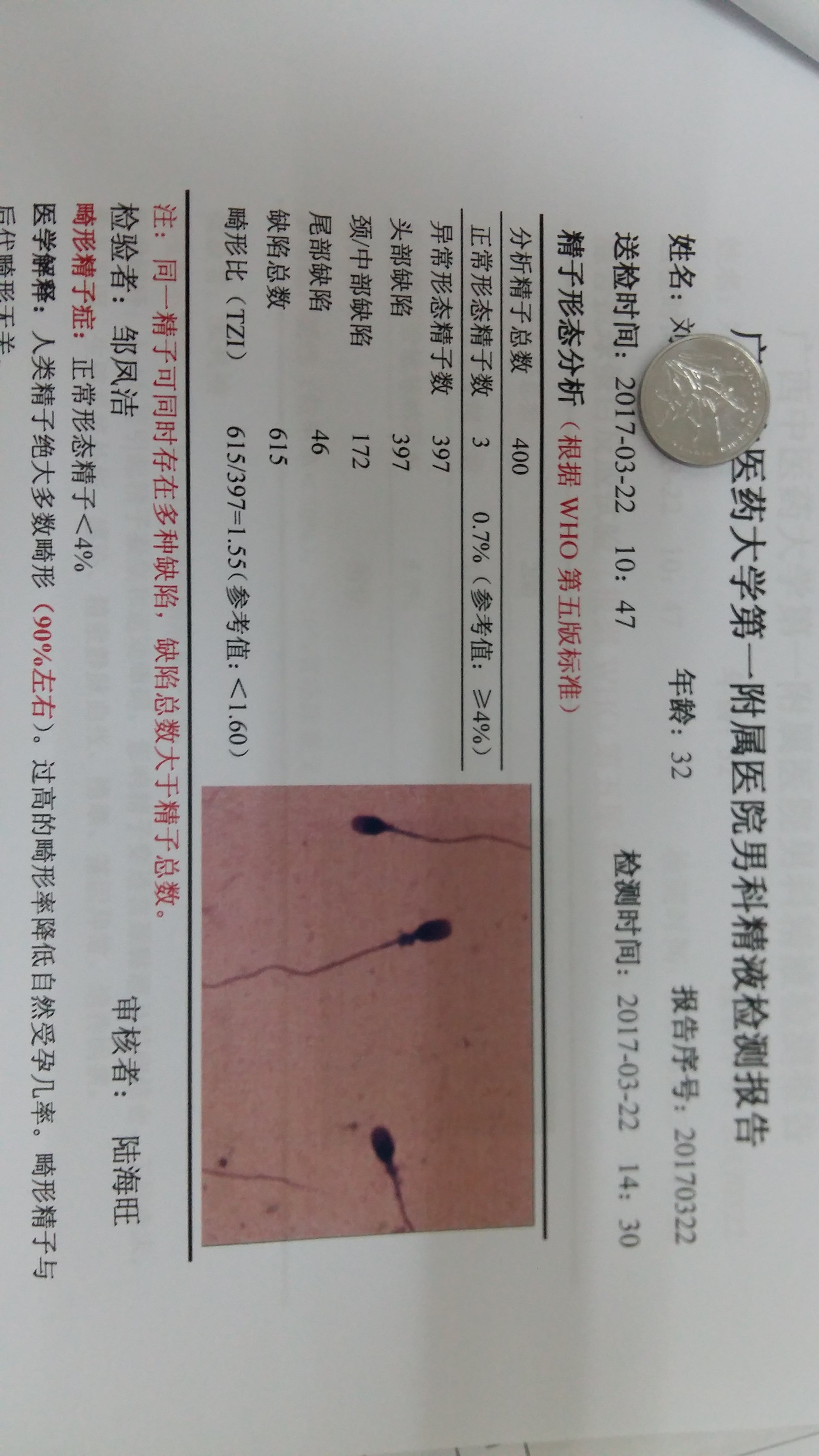 本院检查同样活力偏低,正常形态0.7.