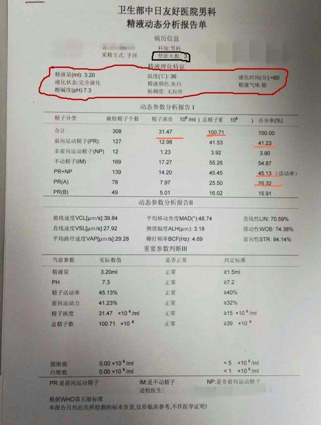 正常精子化验单图片图片