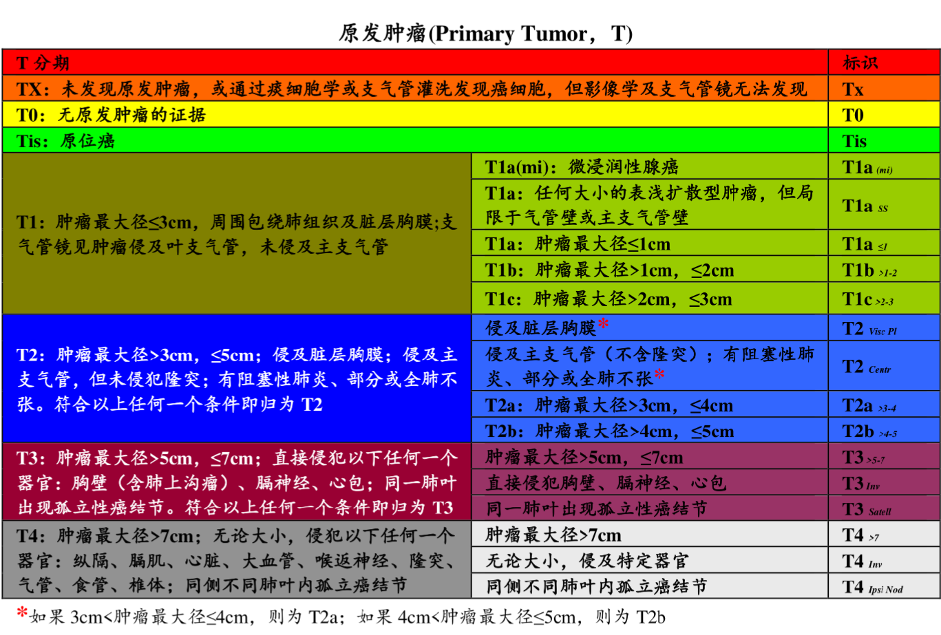 肺癌TNM分期系统图片