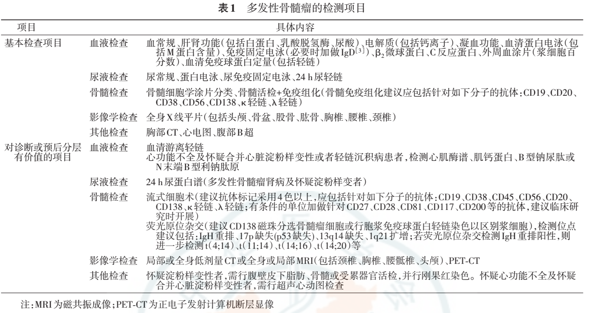 中國多發性骨髓瘤診治指南2020年修訂